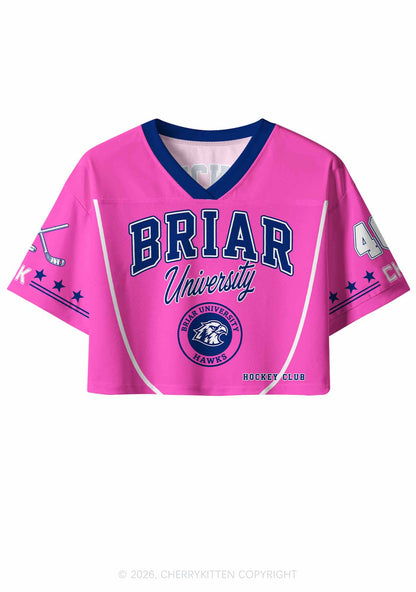 Pink Hockey Team JT Y2K Crop Sport Jersey Shirts Cherrykitten