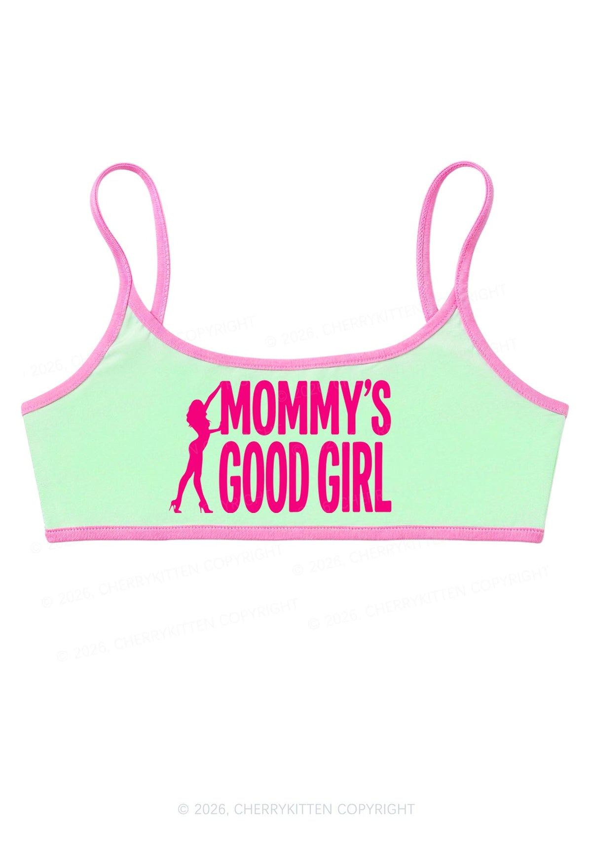 Mommys Good Girl Y2K Super Crop Cami Cherrykitten
