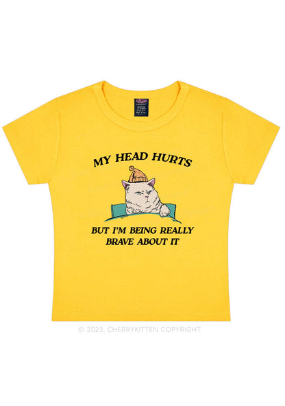 Head Hurts Y2K Baby Tee Cherrykitten