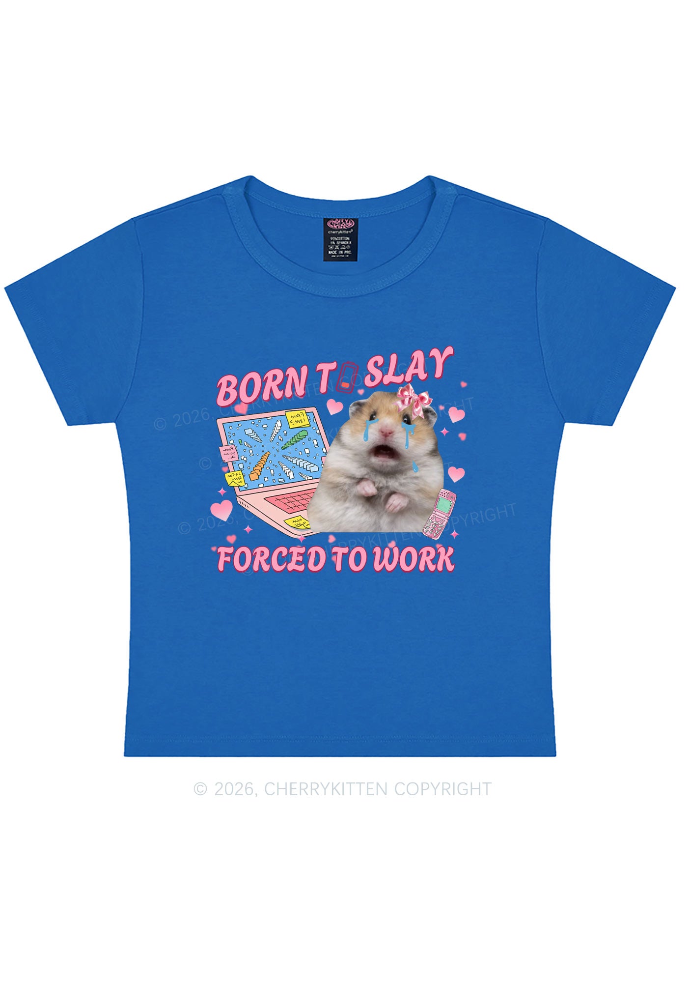 Custom Meme Born To Slay Y2K Baby Tee Cherrykitten