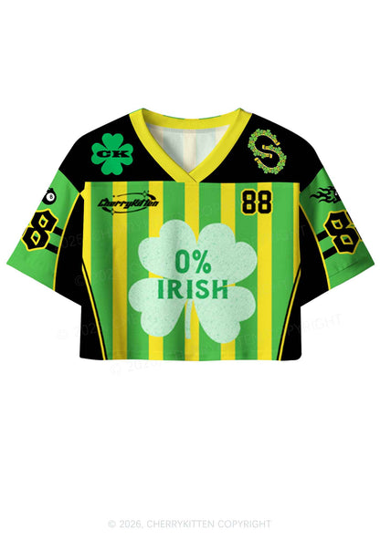 Custom Zero Percent Irish St Patricks Y2K Crop Sport Jersey Shirts Cherrykitten