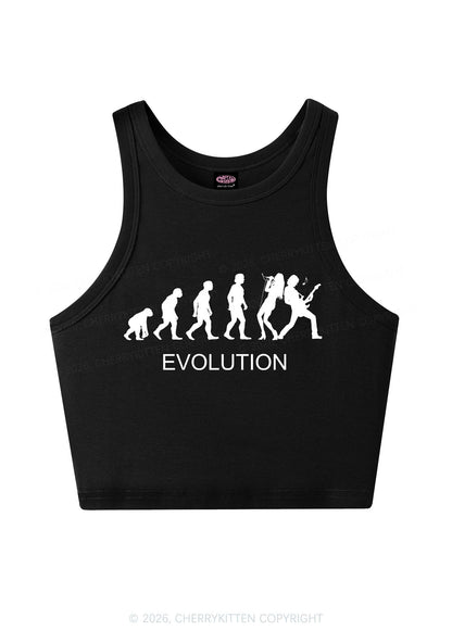 Evolution Rock Band Y2K Crop Tank Top Cherrykitten