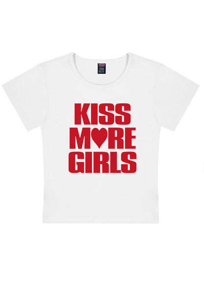 Kiss More Girls Heart Pride Y2K Baby Tee Cherrykitten
