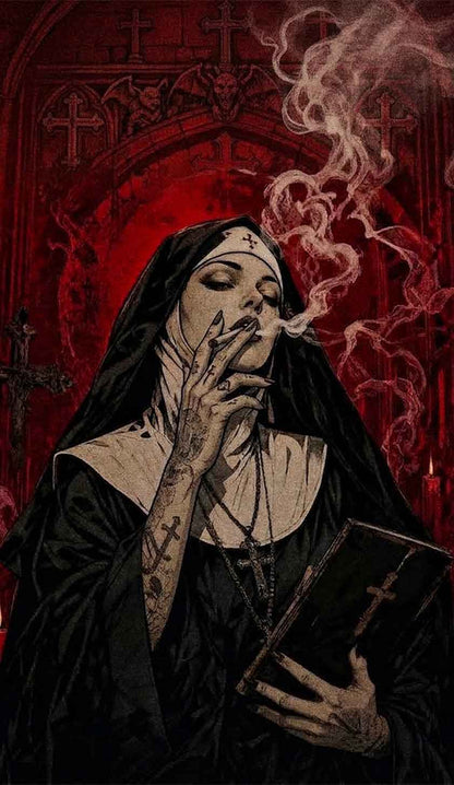 Gothic Tattoos Nun Y2K Phone Case Cherrykitten