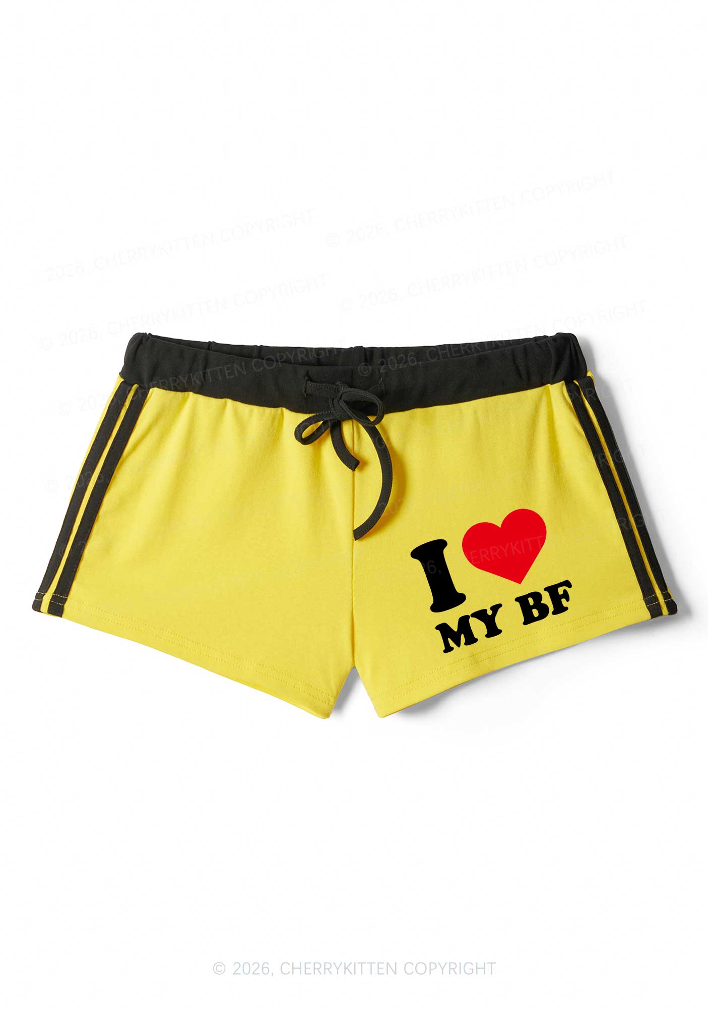 I Love My GF Valentine's Day Y2K Drawstring Mini Shorts Cherrykitten