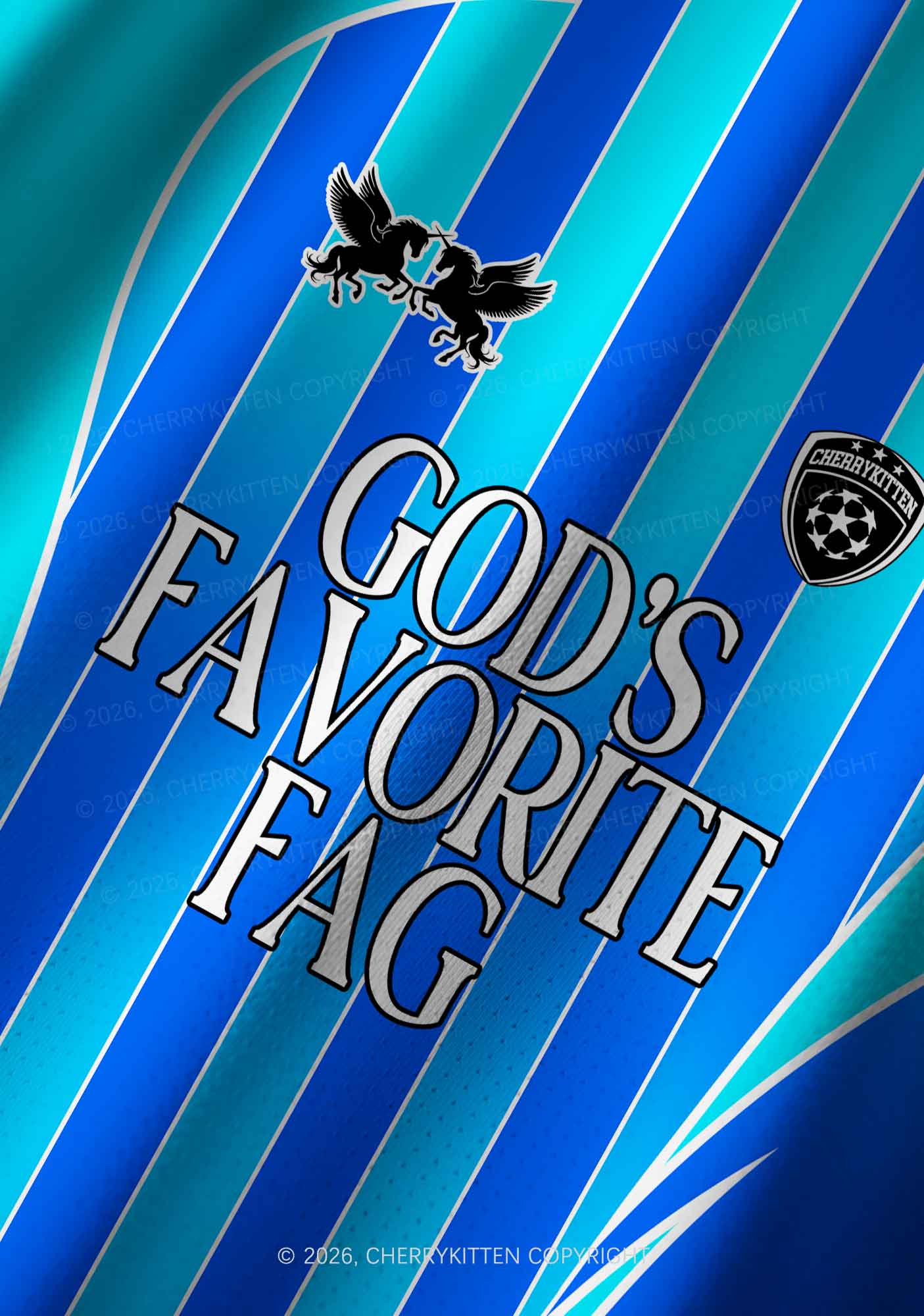 Blue Gods Favorite Fag Pride Y2K Football Jersey Shirts Cherrykitten