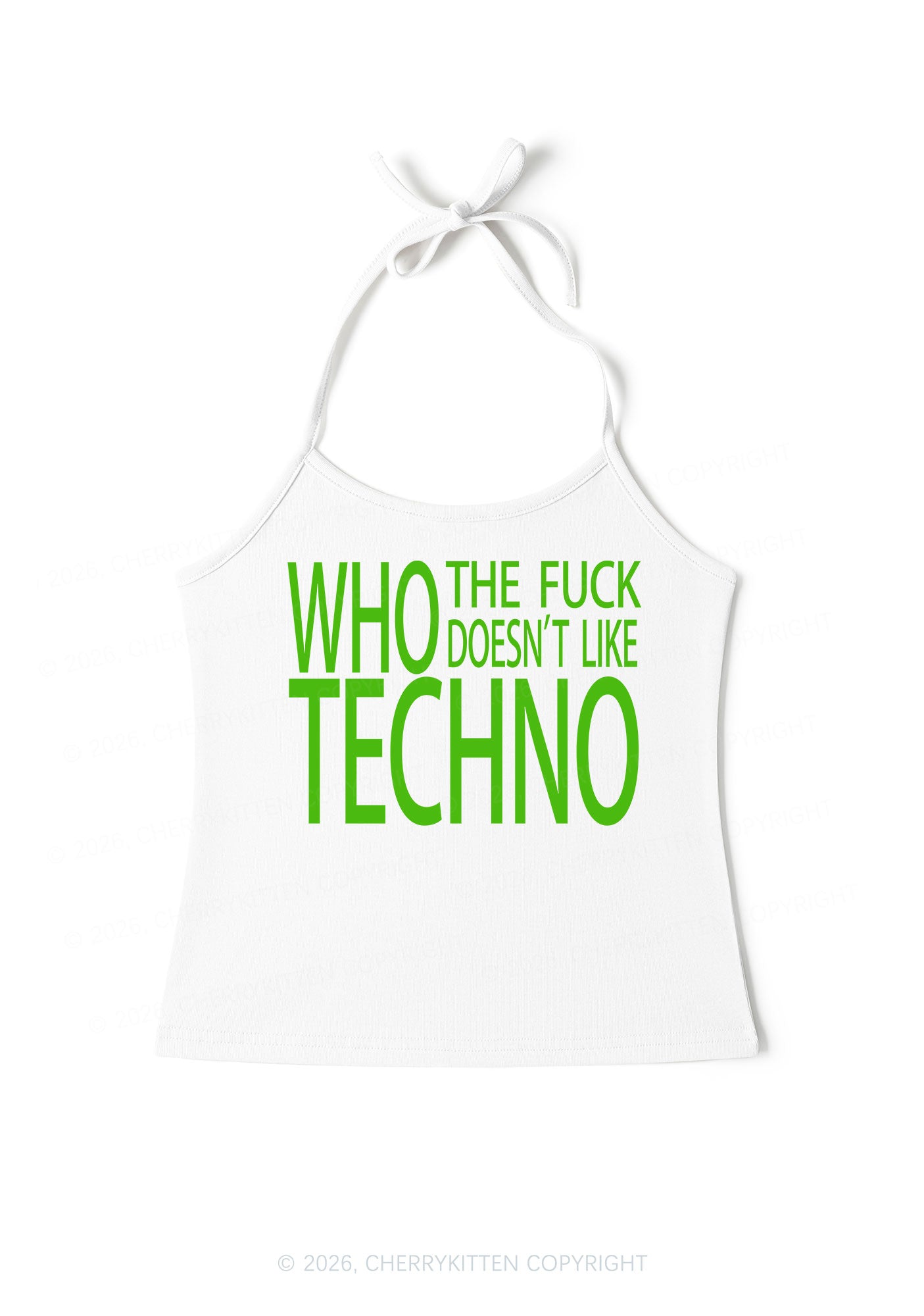Who Doesnt Like Techno Y2K Halter Neck Cami Cherrykitten