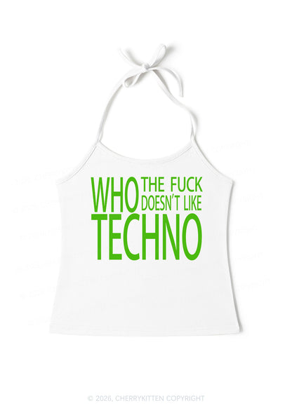 Who Doesnt Like Techno Y2K Halter Neck Cami Cherrykitten
