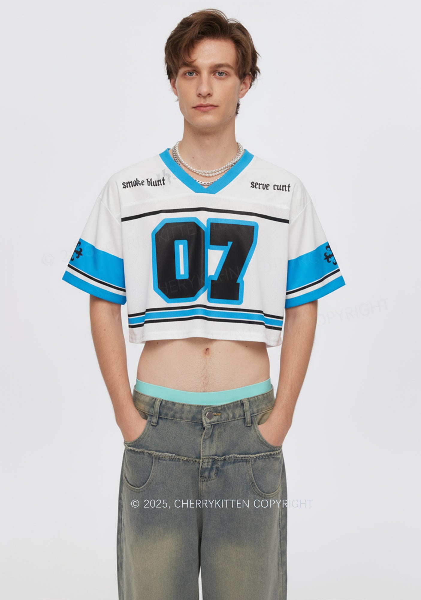 Custom Smoke Blunt Y2K Crop Sport Jersey Shirts Cherrykitten