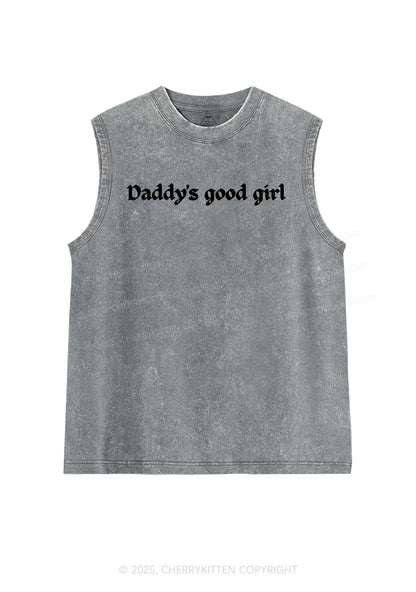 Daddys Good Girl Y2K Washed Muscle Tank Cherrykitten