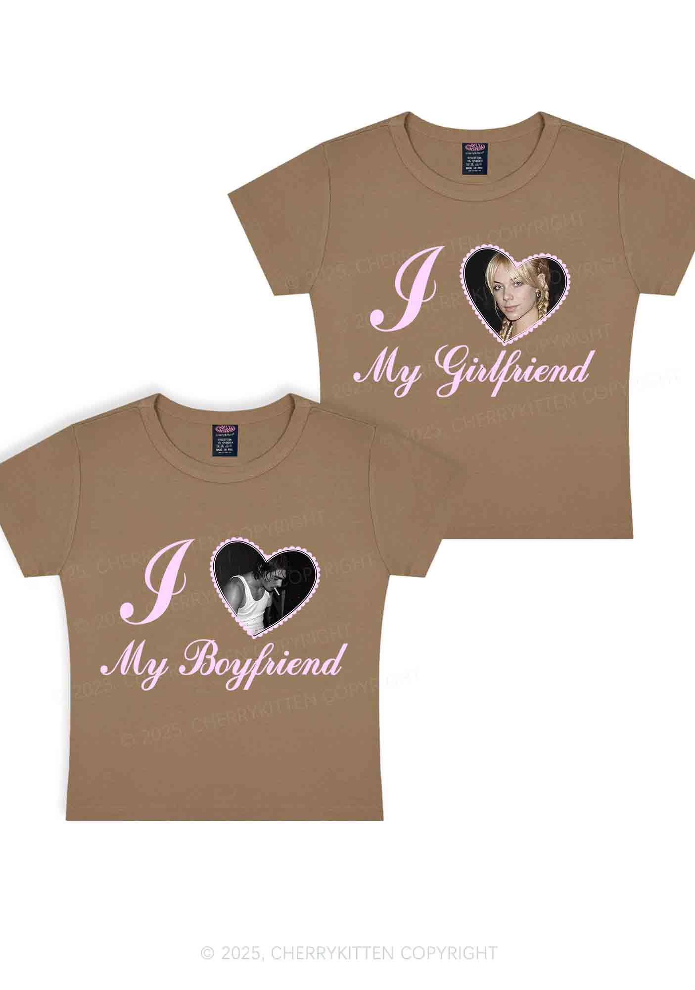 Custom Heart My BF GF Y2K Valentine's Day Baby Tee Cherrykitten