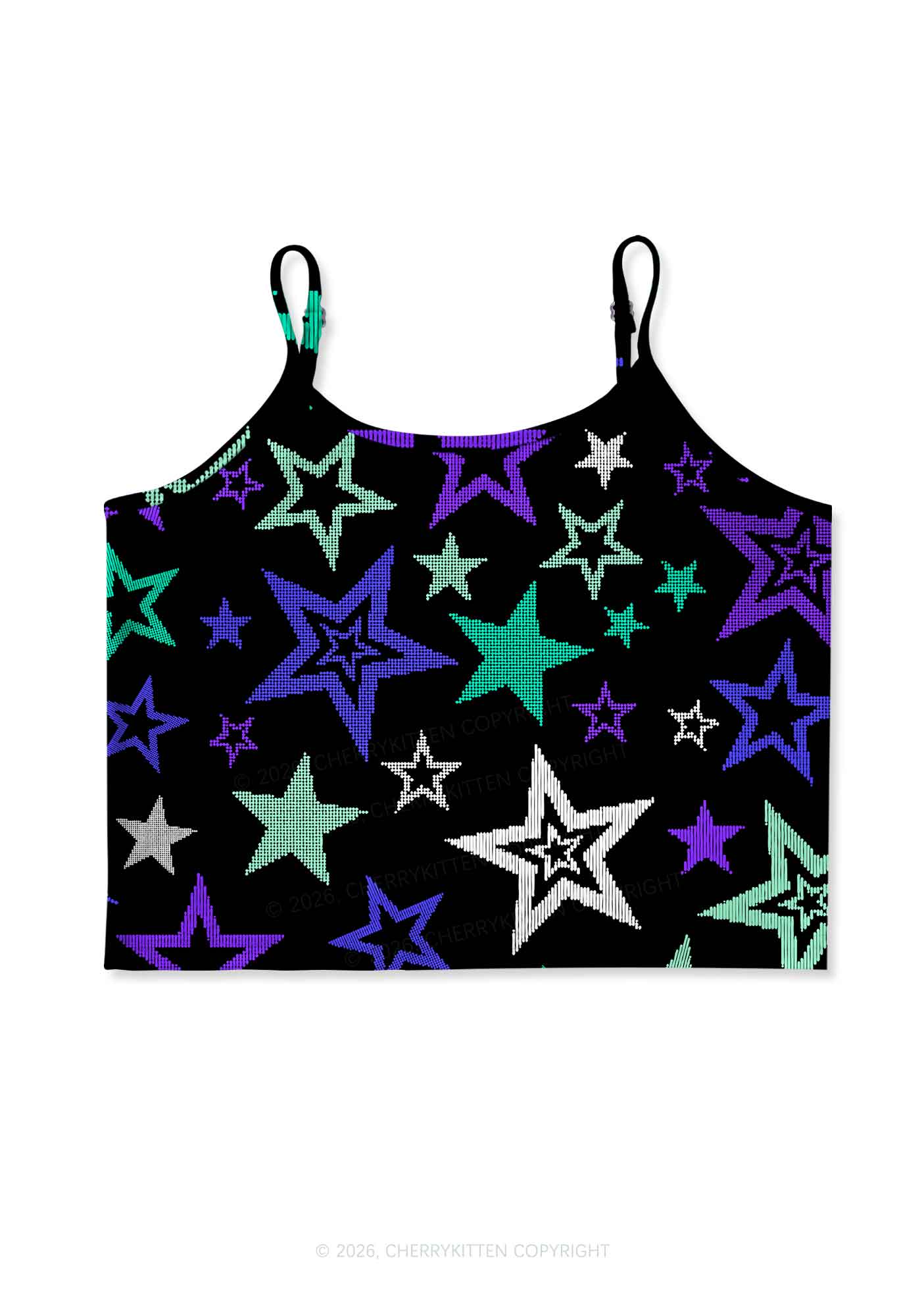 Gay Star Pride Y2K Print Cami Crop Top Cherrykitten
