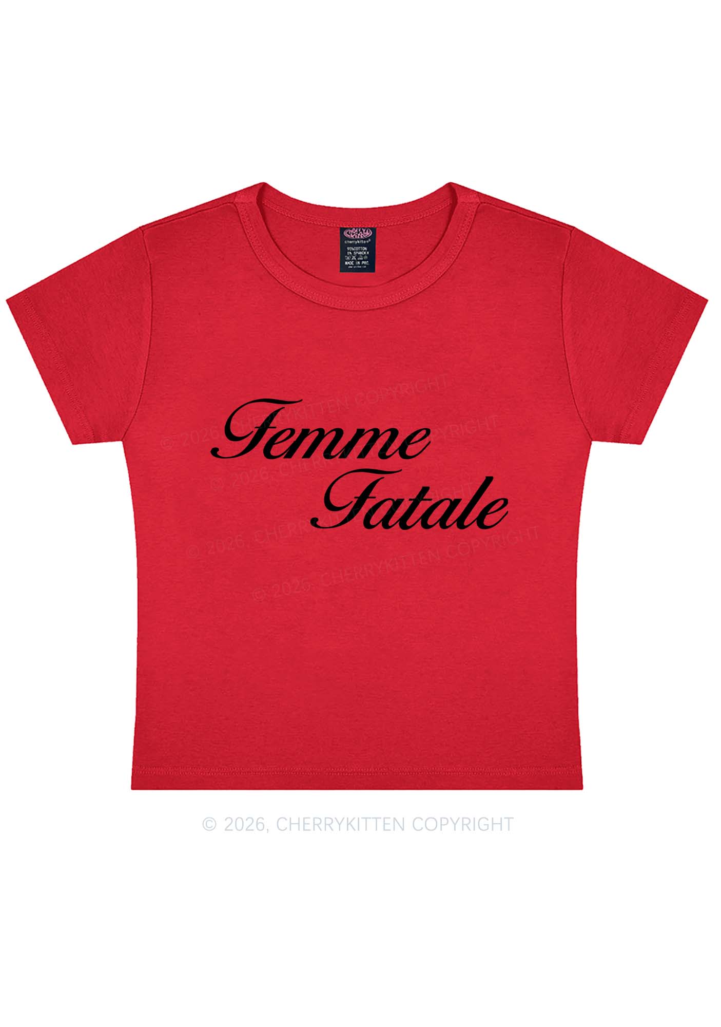 Femme Fatale Pride Y2K Baby Tee Cherrykitten