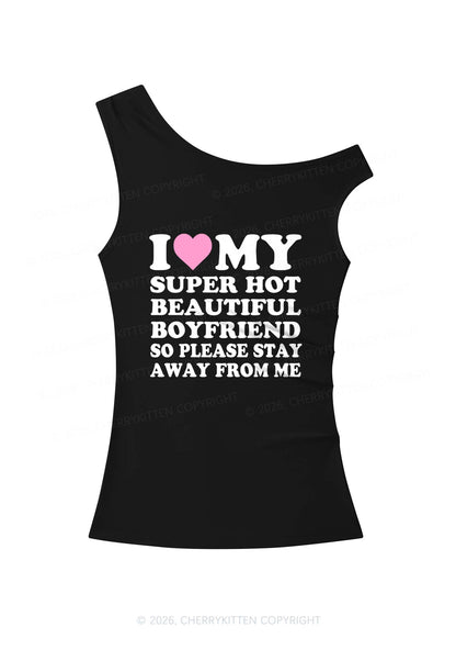 My Super Hot Boyfriend Y2K Off Shoulder Tank Top Cherrykitten