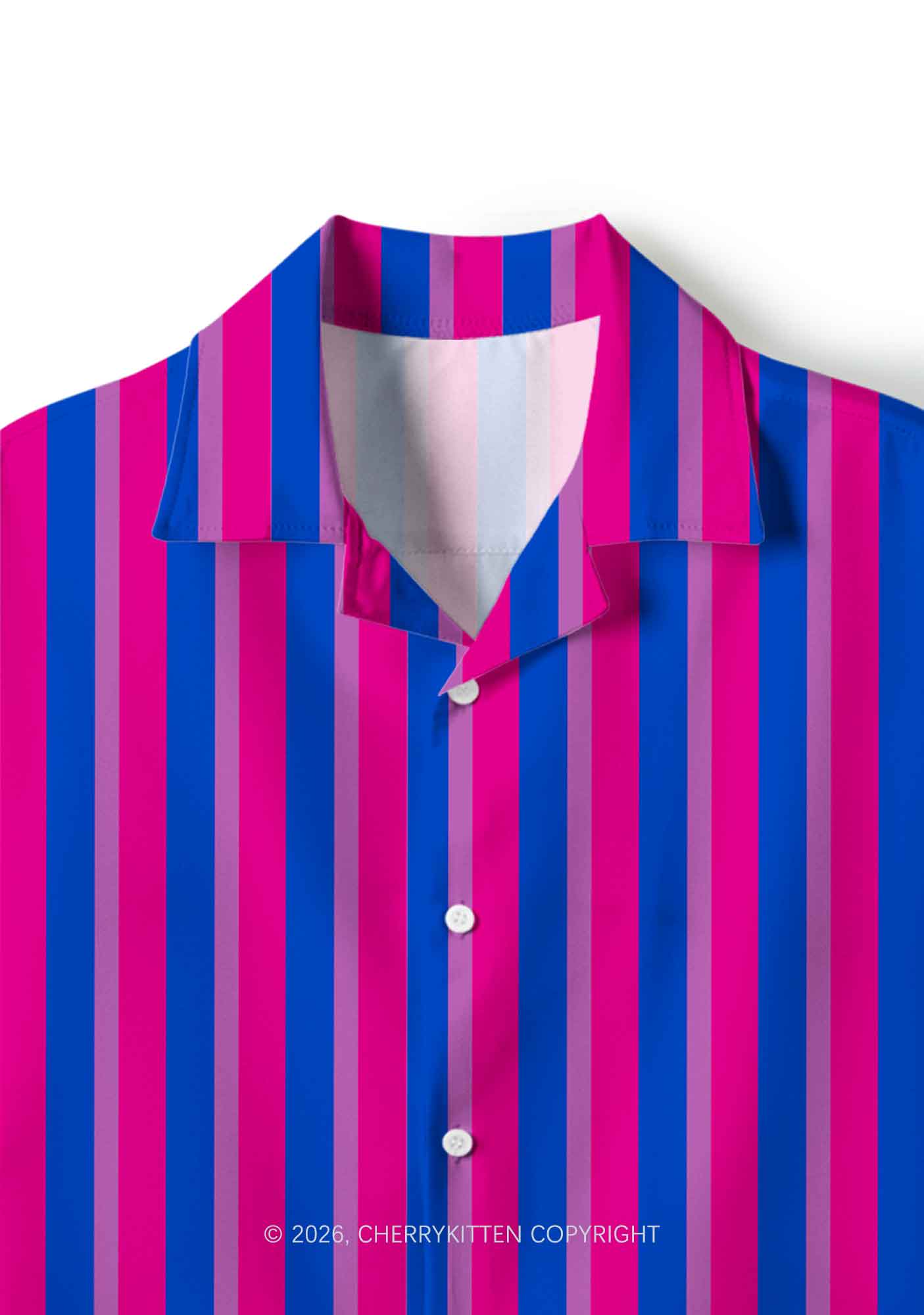 Bisexual Flag Pride Y2K Print Hawaiian Shirt Cherrykitten