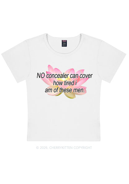 No Concealer Can Cover Men Y2K Baby Tee Cherrykitten