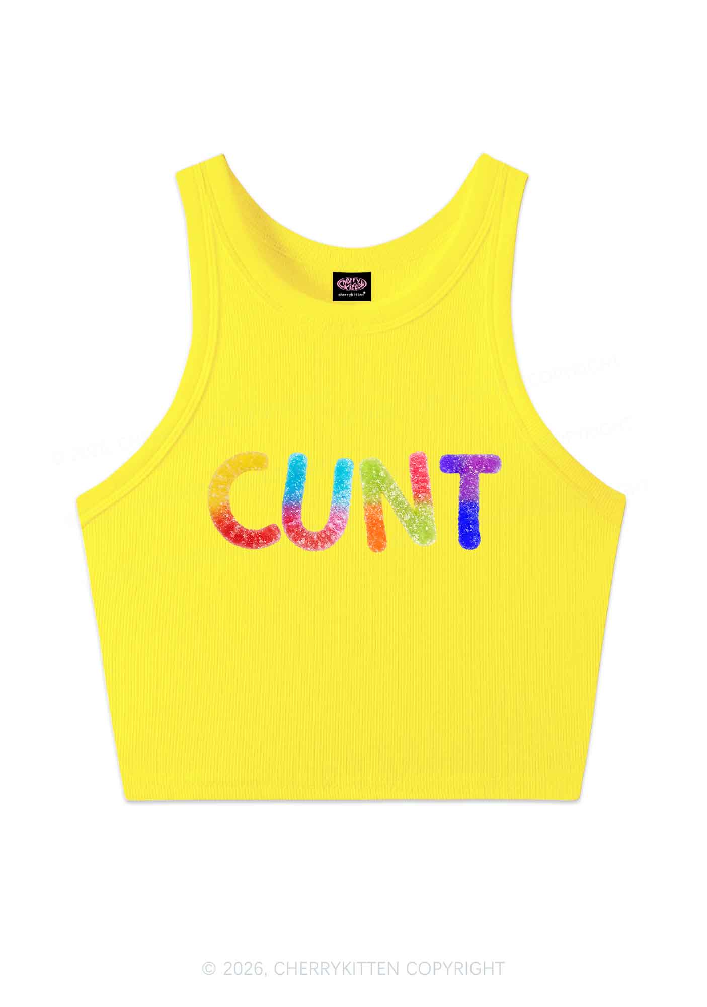 Rainbow Candy Cxxt Pride Y2K Crop Tank Top Cherrykitten