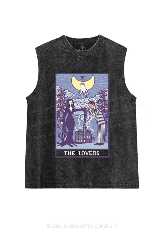Halloween The Lovers Y2K Washed Muscle Tank Cherrykitten