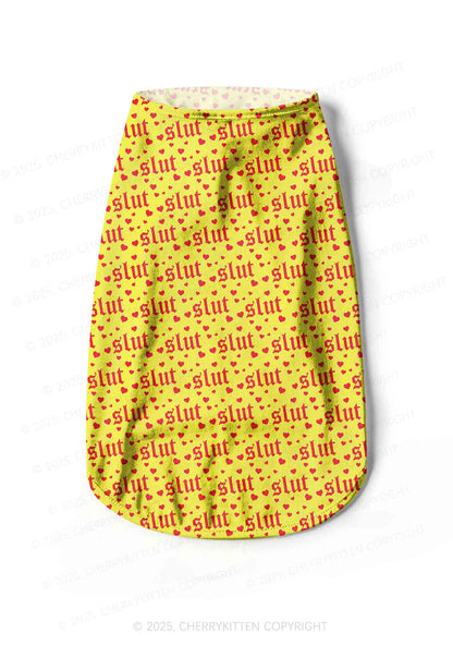 Yellow Slxt Y2K Pet Tank Top Cherrykitten