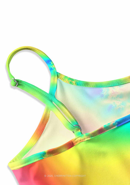 Rainbow Thermal Pride Y2K Print Cami Crop Top Cherrykitten
