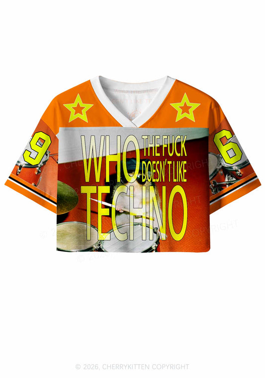 Techno Hamster Drummer Y2K Crop Sport Jersey Shirts Cherrykitten