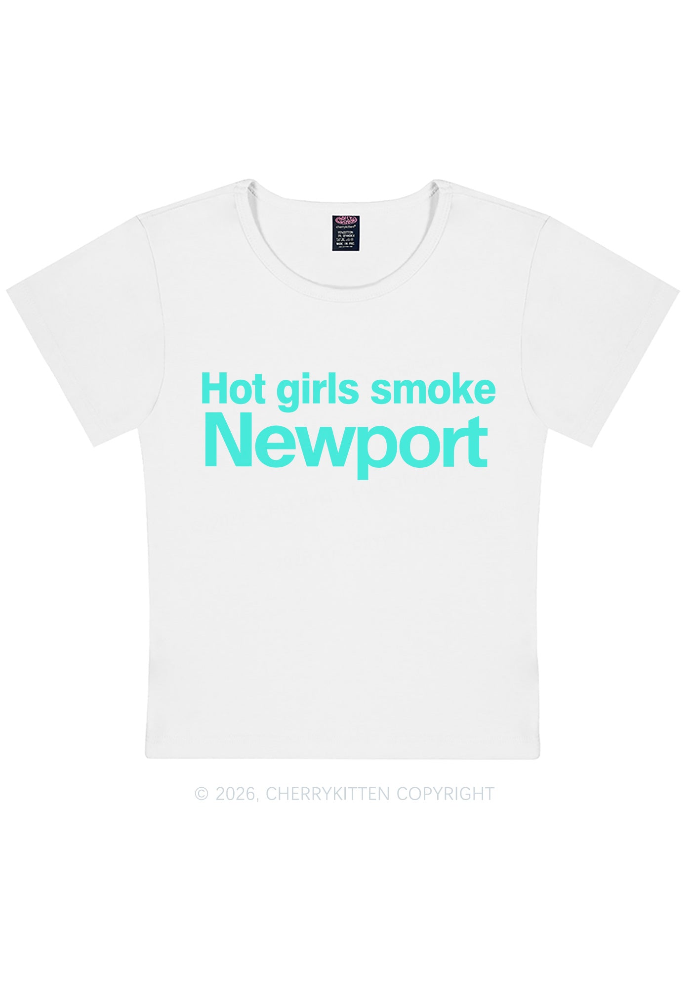 Hot Girls Smoke Y2K Baby Tee Cherrykitten