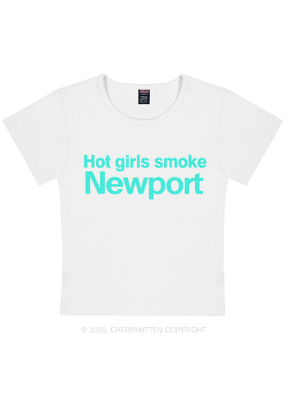 Hot Girls Smoke Y2K Baby Tee Cherrykitten