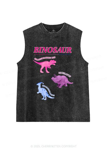 Binosaur Pride Y2K Washed Muscle Tank Cherrykitten