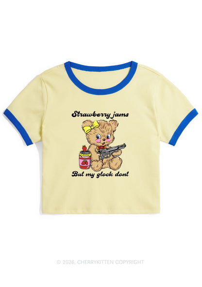 Strawberry Jams Bear Y2K Ringer Tee Cherrykitten