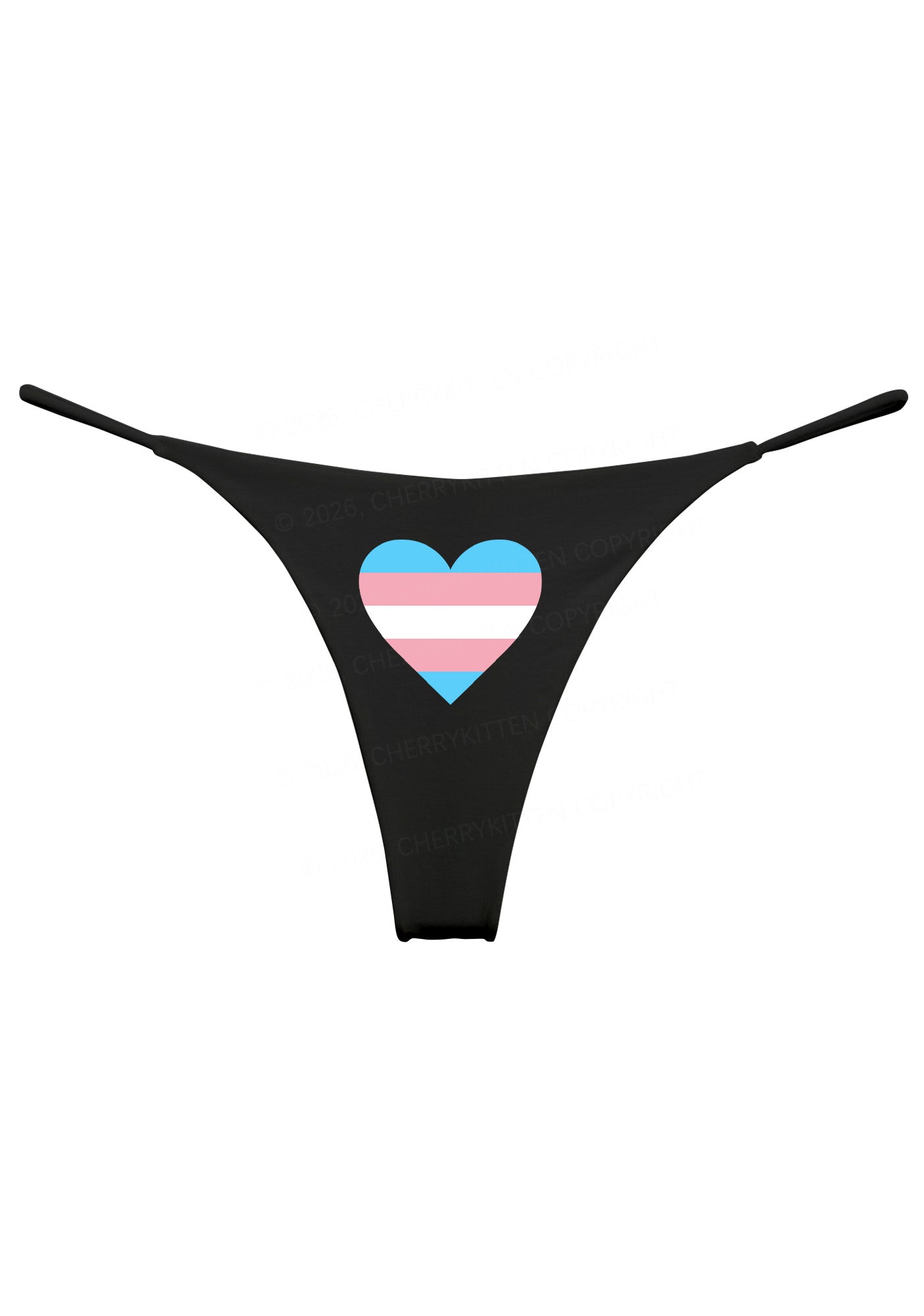 Trans Heart Pride Y2K Bikini String Thong Cherrykitten