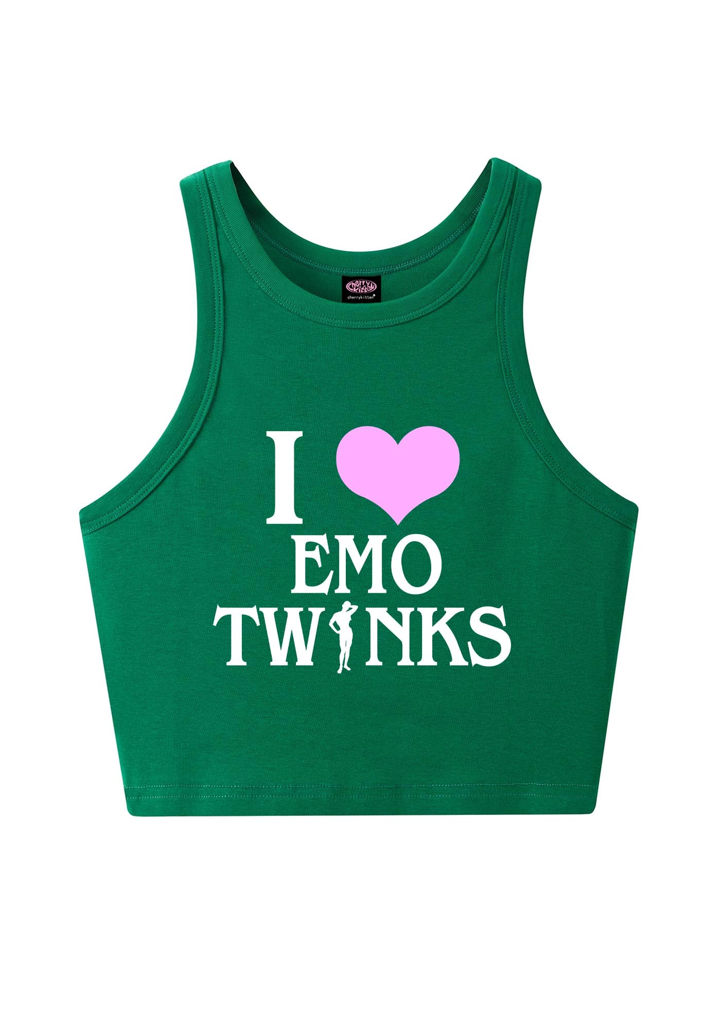 I Love Emo Twinks Pride Y2K Crop Tank Top Cherrykitten