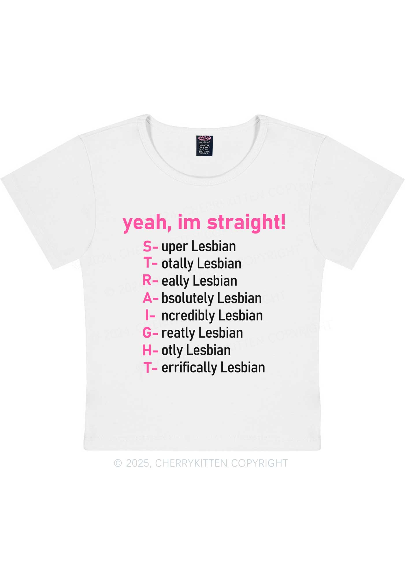 Straight Lesbian Y2K Baby Tee Cherrykitten