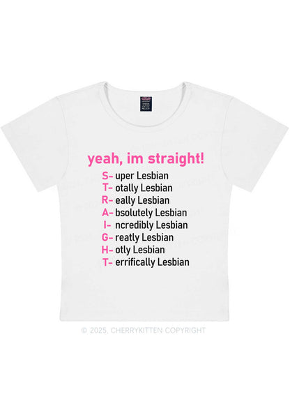 Straight Lesbian Y2K Baby Tee Cherrykitten