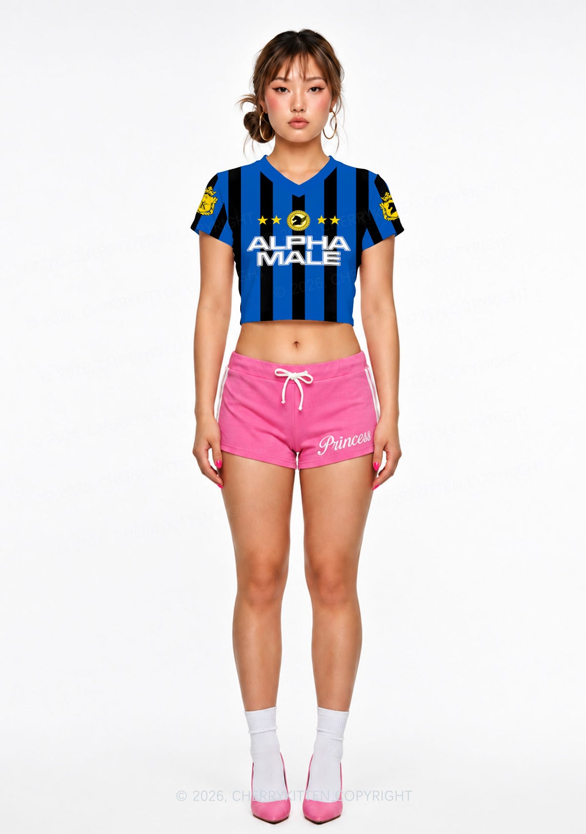 Star Alpha Male Y2K Crop Football Jersey Shirts Cherrykitten