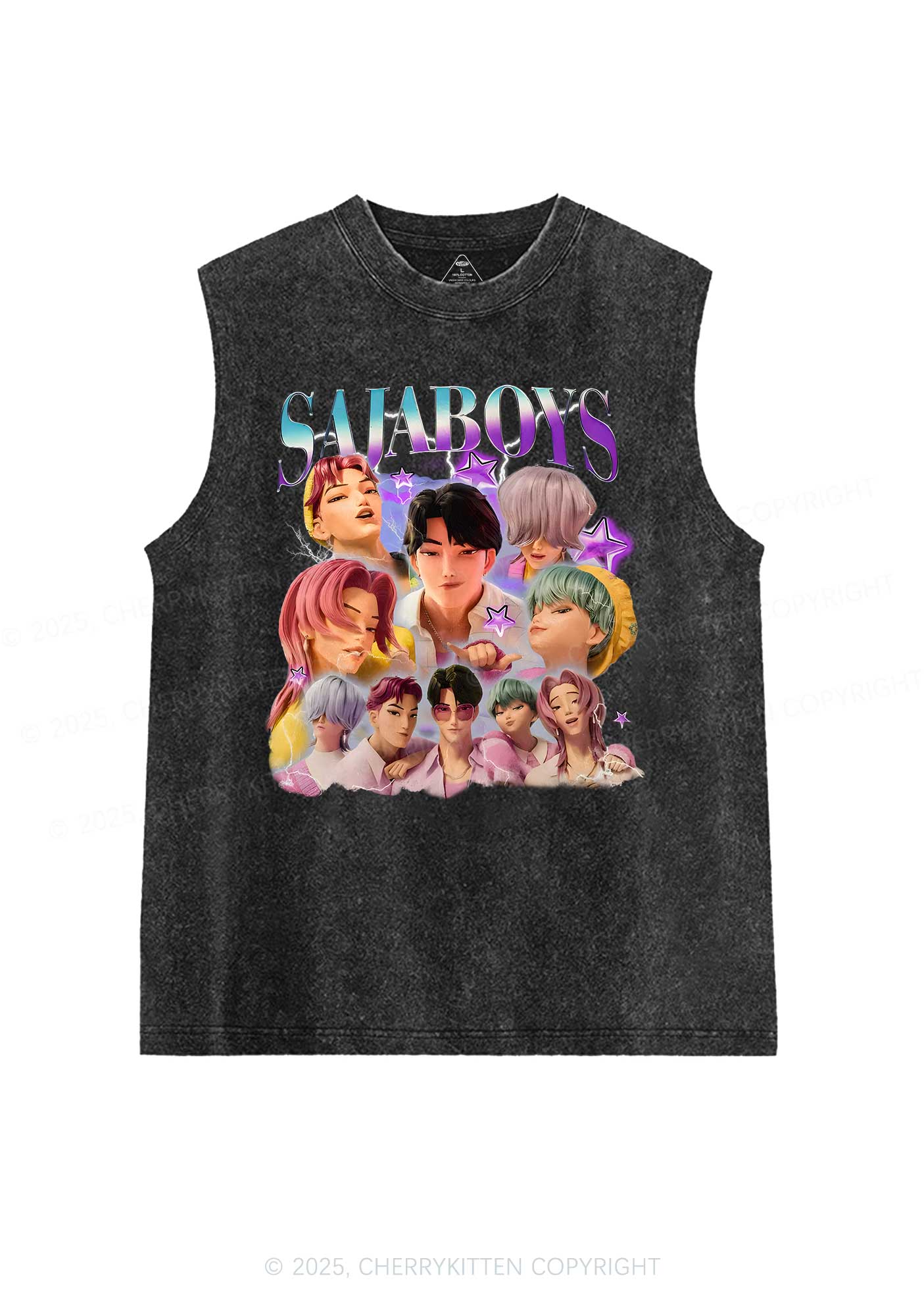 Kpop Boys Y2K Washed Muscle Tank Cherrykitten