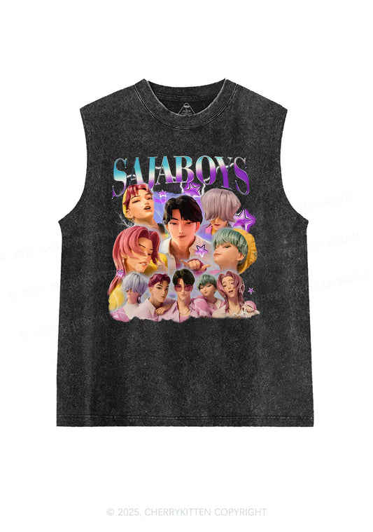 Kpop Boys Y2K Washed Muscle Tank Cherrykitten