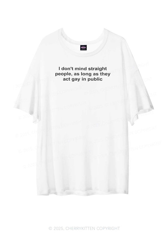 Act Gay In Public Pride Y2K Sheer Boyfriend Tee Cherrykitten
