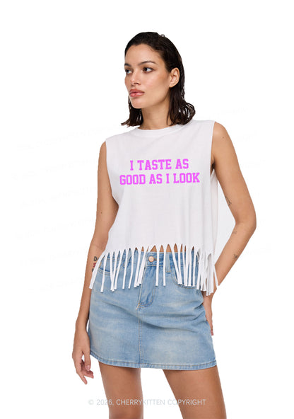 Taste Good Y2K Fringe Tank Top Cherrykitten
