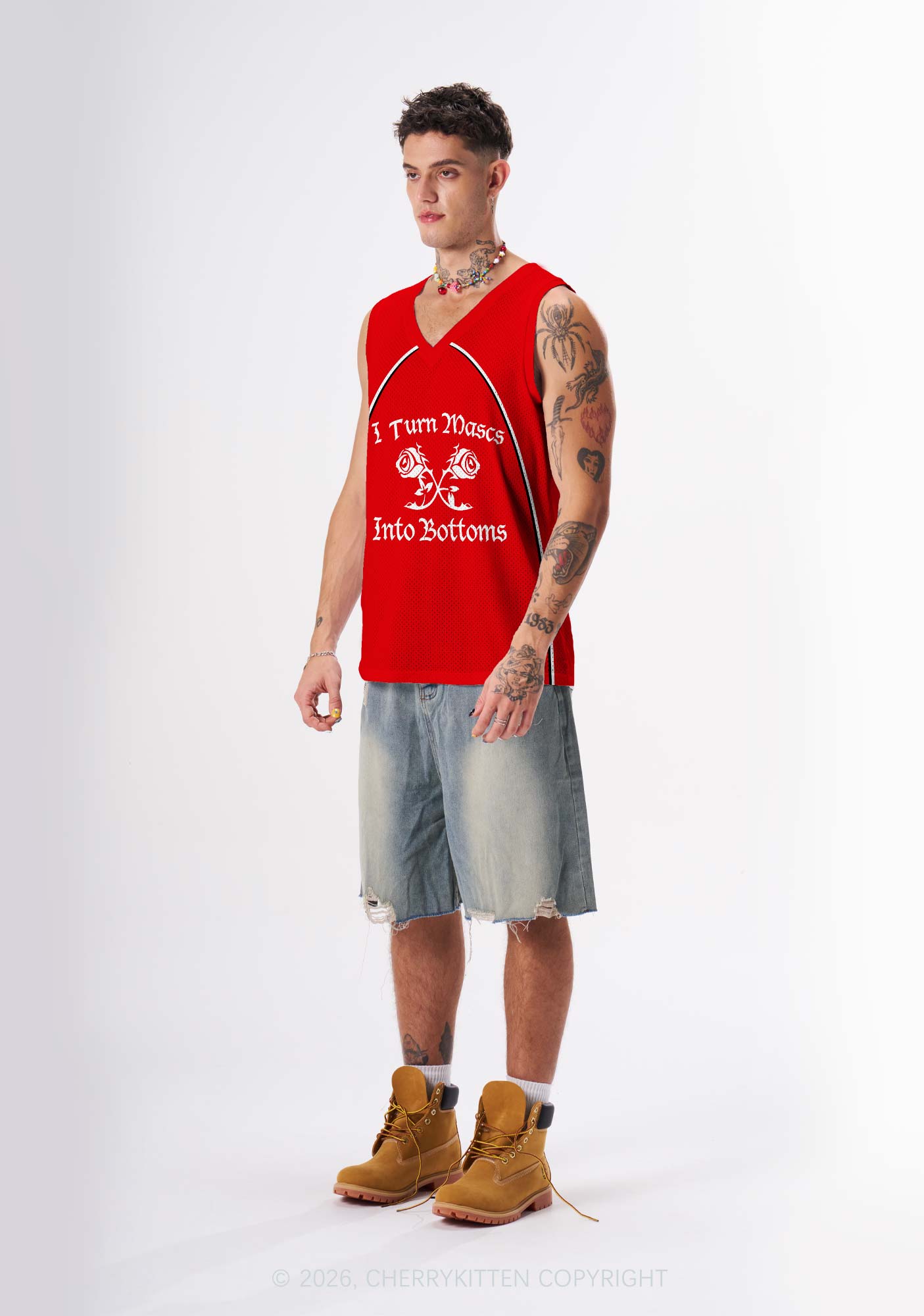 I Turn Mascs Into Bottoms Pride Y2K Sport Jersey Tank Cherrykitten
