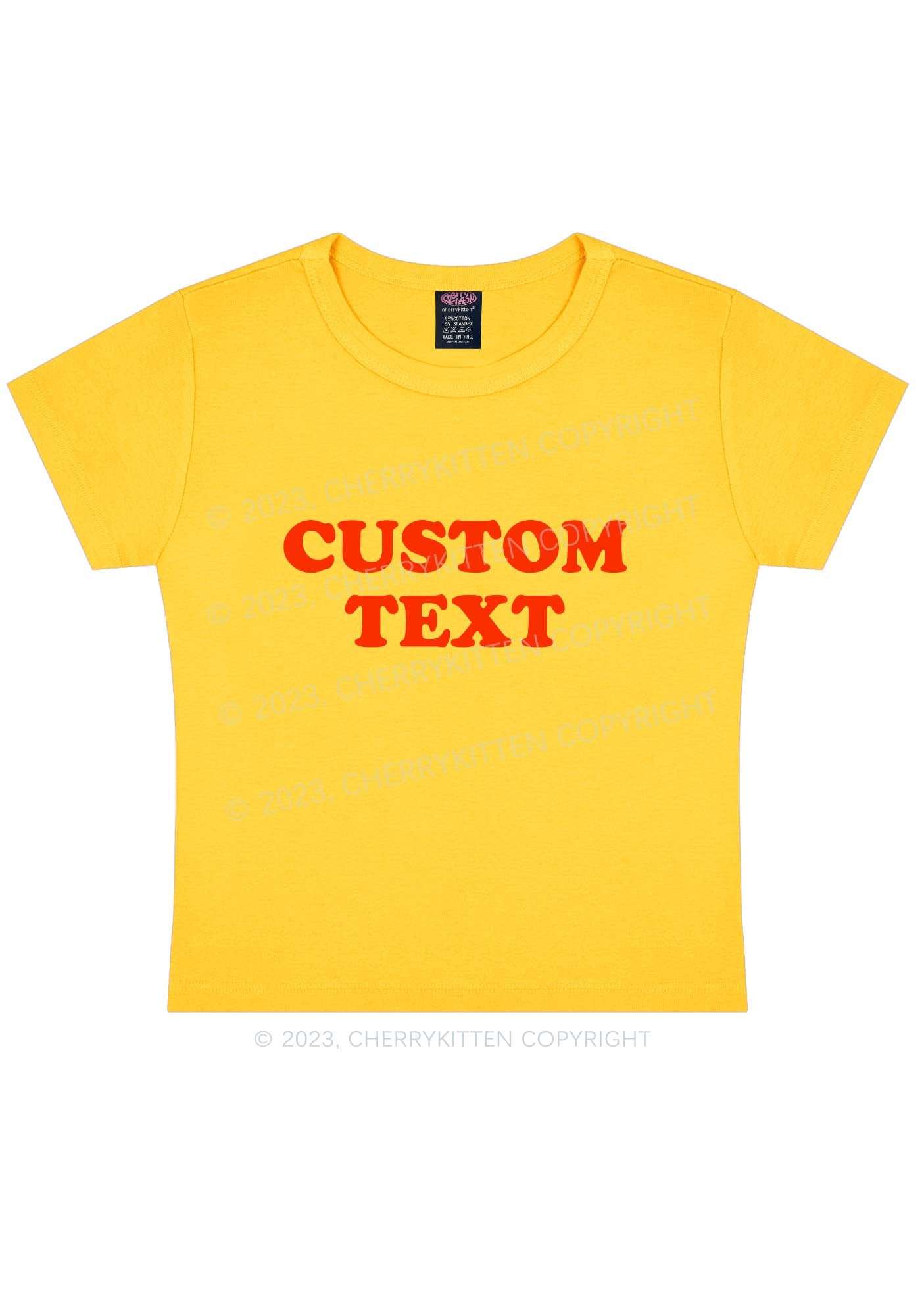 Custom Personalized Text Y2K Baby Tee