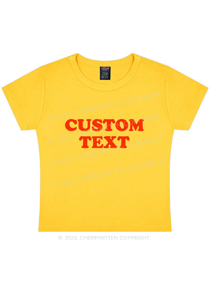 Custom Personalized Text Y2K Baby Tee