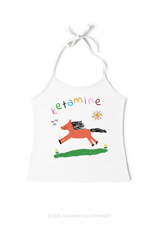 Orange Pony Y2K Halter Neck Cami Cherrykitten