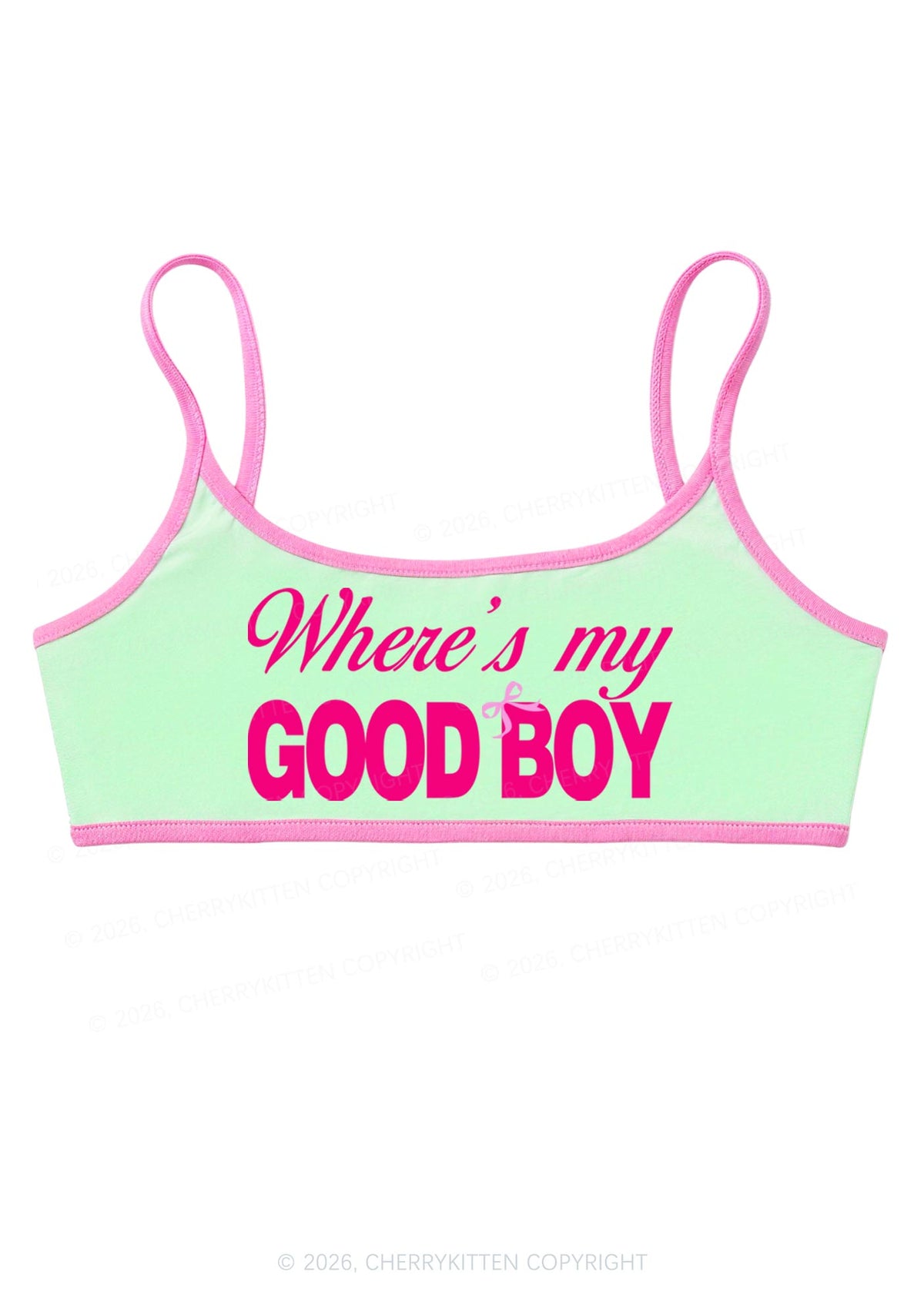 Wheres My Good Boy Y2K Super Crop Cami Cherrykitten