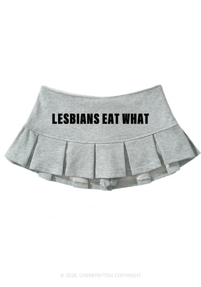 Lesbians Eat What Pride Y2K Mini Pleated Skirts Cherrykitten