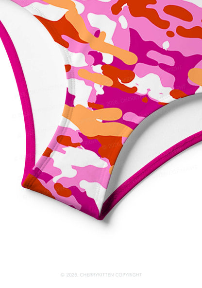 Lesbian Camouflage Pride Y2K Print Bikini Set Cherrykitten