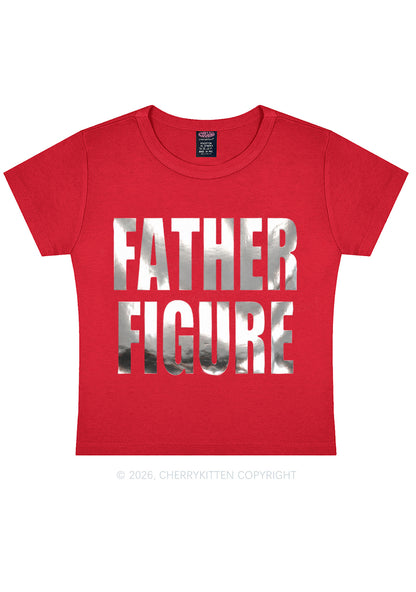 Father Figure Silver Foil Printed Y2K Baby Tee Cherrykitten