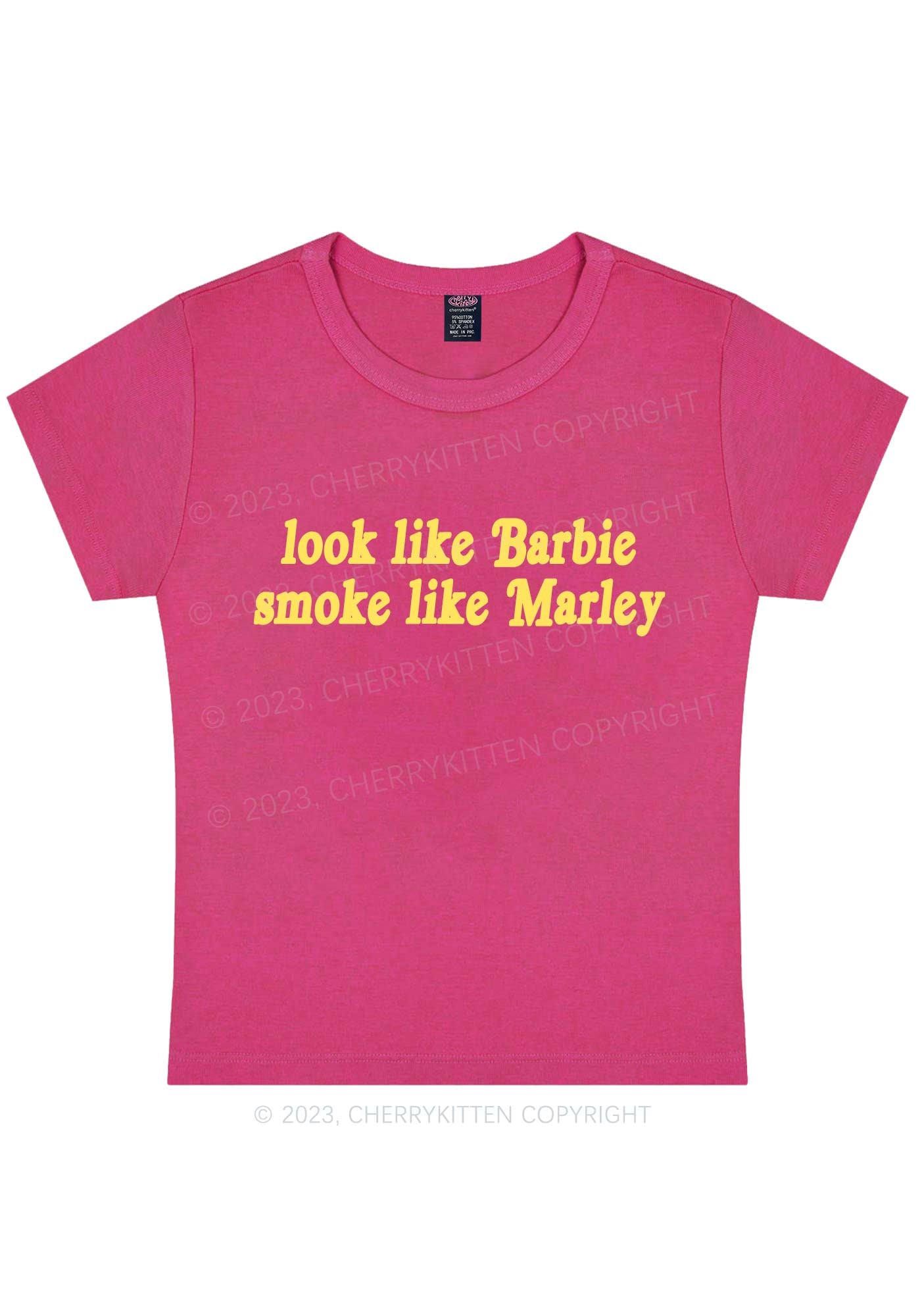 Smoke Like Marley Y2K Baby Tee Cherrykitten