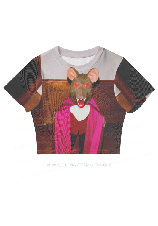 Caped Ratz Y2K Mesh Crop Top Cherrykitten