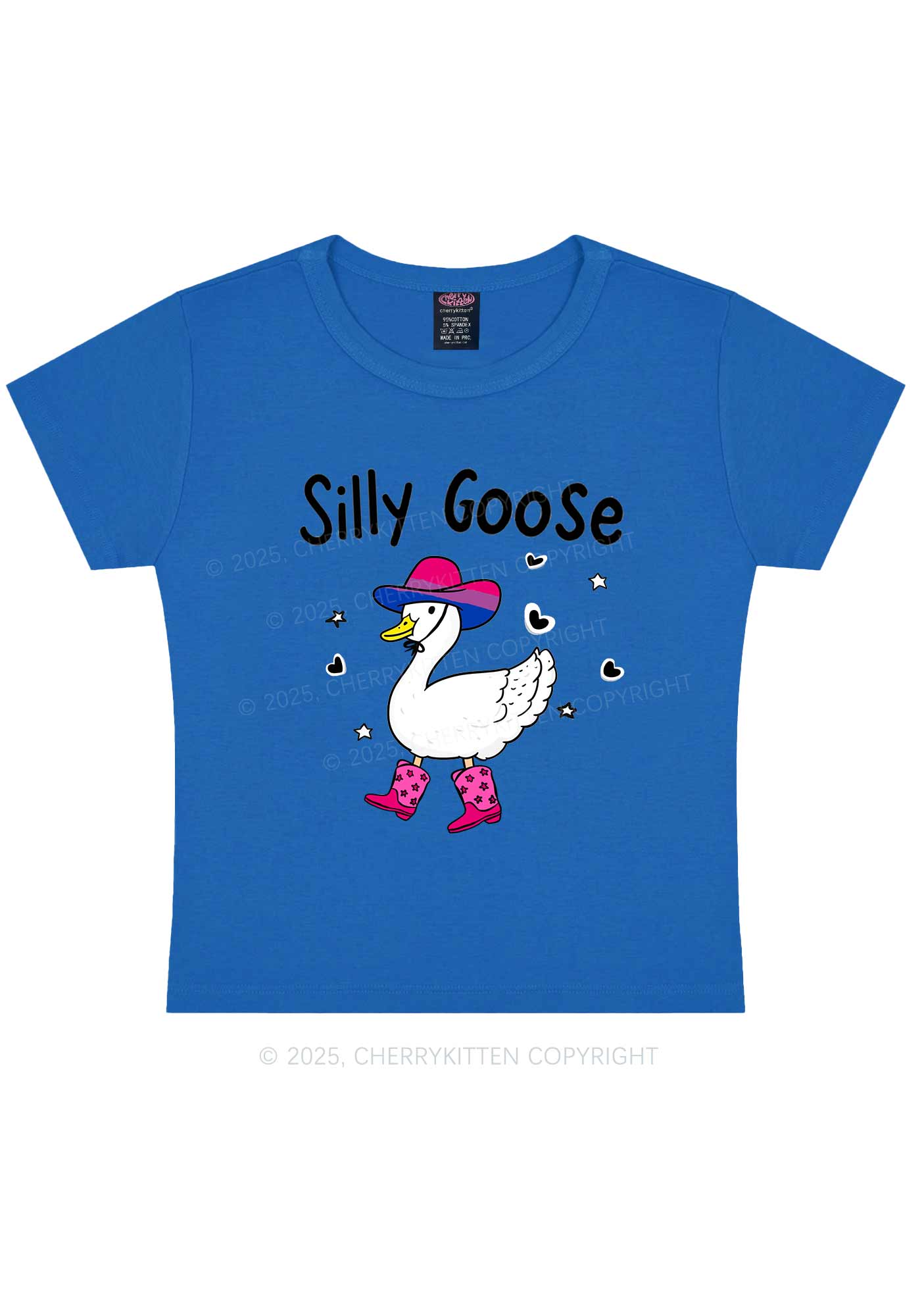 Silly Goose Bisexual Pride Y2K Baby Tee Cherrykitten