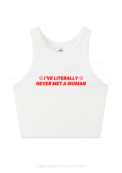 Never Met Woman Pride Y2K Crop Tank Top Cherrykitten